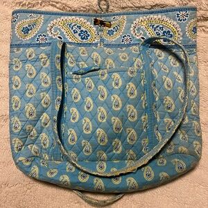 Vera Bradley Teal Paisley Quilted Tote
